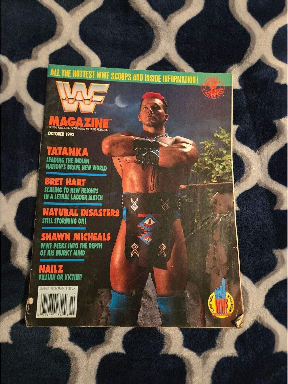 WWF Magazine October 1992 Featuring Tatanka on Cover